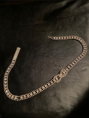 U-fix/it Elegant Crystal Link Waist Chain - Silver Tone. Approx. 18inch. End-end